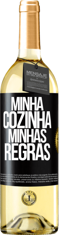 29,95 € Envio grátis | Vinho branco Edição WHITE Minha cozinha, minhas regras Etiqueta Preta. Etiqueta personalizável Vinho jovem Colheita 2023 Verdejo