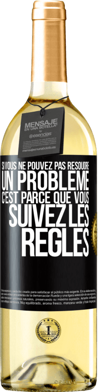 29,95 € Envoi gratuit | Vin blanc Édition WHITE Si vous ne pouvez pas résoudre un problème, c'est parce que vous suivez les règles Étiquette Noire. Étiquette personnalisable Vin jeune Récolte 2023 Verdejo