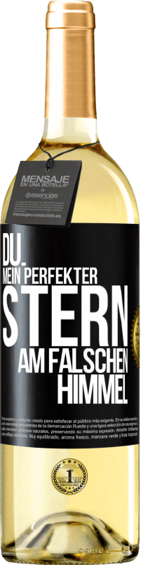 29,95 € Kostenloser Versand | Weißwein WHITE Ausgabe Du. Mein perfekter Stern am falschen Himmel Schwarzes Etikett. Anpassbares Etikett Junger Wein Ernte 2023 Verdejo