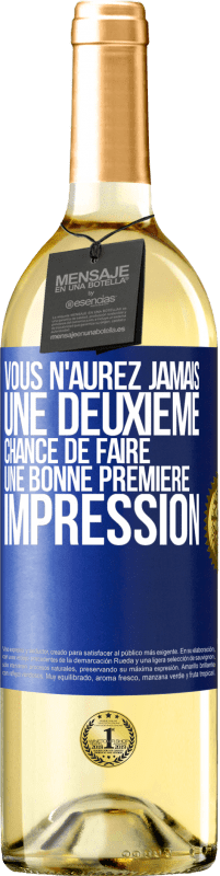 29,95 € Envoi gratuit | Vin blanc Édition WHITE Vous n'aurez jamais une deuxième chance de faire une bonne première impression Étiquette Bleue. Étiquette personnalisable Vin jeune Récolte 2024 Verdejo