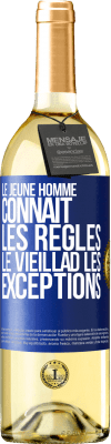 29,95 € Envoi gratuit | Vin blanc Édition WHITE Le jeune homme connaît les règles, le vieillad les exceptions Étiquette Bleue. Étiquette personnalisable Vin jeune Récolte 2024 Verdejo