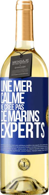 29,95 € Envoi gratuit | Vin blanc Édition WHITE Une mer calme ne crée pas de marins experts Étiquette Bleue. Étiquette personnalisable Vin jeune Récolte 2023 Verdejo