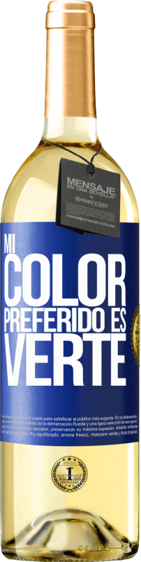 29,95 € 免费送货 | 白葡萄酒 WHITE版 Mi color preferido es: verte 蓝色标签. 可自定义的标签 青年酒 收成 2023 Verdejo