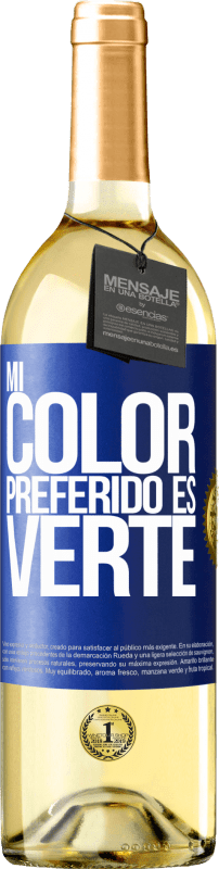 29,95 € 免费送货 | 白葡萄酒 WHITE版 Mi color preferido es: verte 蓝色标签. 可自定义的标签 青年酒 收成 2024 Verdejo