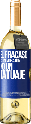 29,95 € Envío gratis | Vino Blanco Edición WHITE El fracaso es un moratón, no un tatuaje Etiqueta Azul. Etiqueta personalizable Vino joven Cosecha 2024 Verdejo