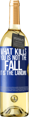 29,95 € Free Shipping | White Wine WHITE Edition What kills you is not the fall, it is the landing Blue Label. Customizable label Young wine Harvest 2024 Verdejo