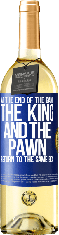 29,95 € Free Shipping | White Wine WHITE Edition At the end of the game, the king and the pawn return to the same box Blue Label. Customizable label Young wine Harvest 2024 Verdejo