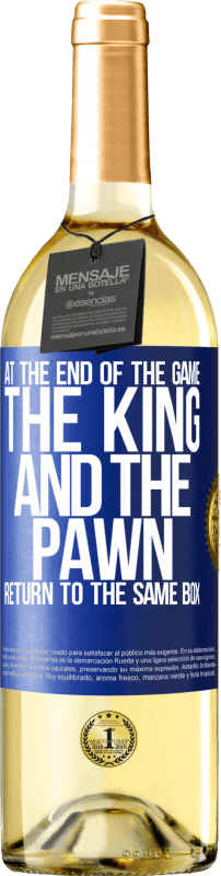 29,95 € Free Shipping | White Wine WHITE Edition At the end of the game, the king and the pawn return to the same box Blue Label. Customizable label Young wine Harvest 2025 Verdejo