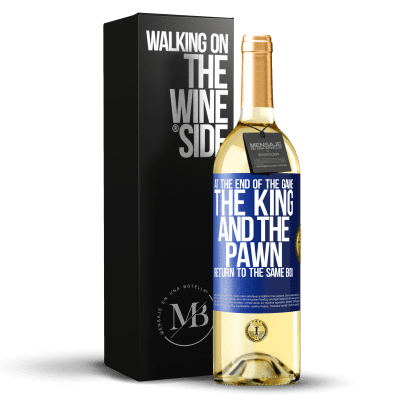 «At the end of the game, the king and the pawn return to the same box» WHITE Edition