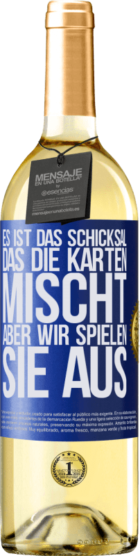 29,95 € Kostenloser Versand | Weißwein WHITE Ausgabe Das Schicksal mischt die Karten, und wir spielen. Blaue Markierung. Anpassbares Etikett Junger Wein Ernte 2023 Verdejo