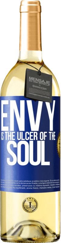 29,95 € Free Shipping | White Wine WHITE Edition Envy is the ulcer of the soul Blue Label. Customizable label Young wine Harvest 2024 Verdejo