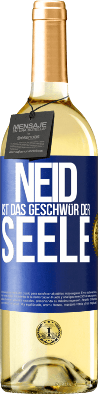 29,95 € Kostenloser Versand | Weißwein WHITE Ausgabe Neid ist das Geschwür der Seele Blaue Markierung. Anpassbares Etikett Junger Wein Ernte 2023 Verdejo