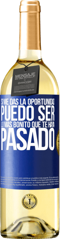 29,95 € Envío gratis | Vino Blanco Edición WHITE Si me das la oportunidad, puedo ser lo más bonito que te haya pasado Etiqueta Azul. Etiqueta personalizable Vino joven Cosecha 2024 Verdejo