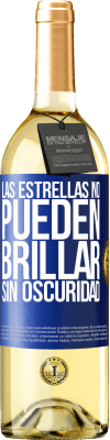 29,95 € Envío gratis | Vino Blanco Edición WHITE Las estrellas no pueden brillar sin oscuridad Etiqueta Azul. Etiqueta personalizable Vino joven Cosecha 2024 Verdejo