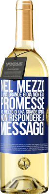 29,95 € Spedizione Gratuita | Vino bianco Edizione WHITE Nel mezzo di una grande gioia, non fare promesse. Nel mezzo di una grande rabbia, non rispondere ai messaggi Etichetta Blu. Etichetta personalizzabile Vino giovane Raccogliere 2025 Verdejo