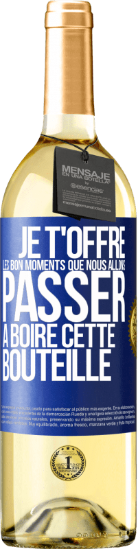 29,95 € Envoi gratuit | Vin blanc Édition WHITE Je t'offre les bon moments que nous allons passer à boire cette bouteille Étiquette Bleue. Étiquette personnalisable Vin jeune Récolte 2024 Verdejo