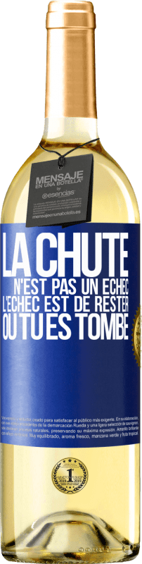 29,95 € Envoi gratuit | Vin blanc Édition WHITE La chute n'est pas un échec. L'échec est de rester où tu es tombé Étiquette Bleue. Étiquette personnalisable Vin jeune Récolte 2024 Verdejo