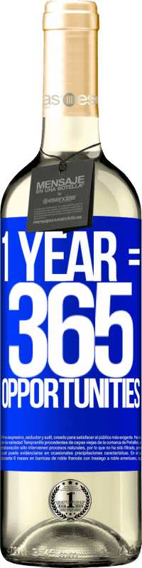 29,95 € Envoi gratuit | Vin blanc Édition WHITE 1 year 365 opportunities Étiquette Bleue. Étiquette personnalisable Vin jeune Récolte 2025 Verdejo