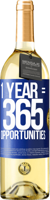 29,95 € Envio grátis | Vinho branco Edição WHITE 1 year 365 opportunities Etiqueta Azul. Etiqueta personalizável Vinho jovem Colheita 2023 Verdejo