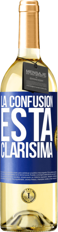 29,95 € Envío gratis | Vino Blanco Edición WHITE La confusión esta clarísima Etiqueta Azul. Etiqueta personalizable Vino joven Cosecha 2023 Verdejo