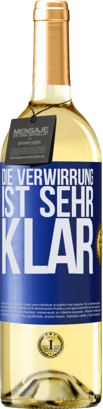 29,95 € Kostenloser Versand | Weißwein WHITE Ausgabe Die Verwirrung ist sehr klar Blaue Markierung. Anpassbares Etikett Junger Wein Ernte 2023 Verdejo