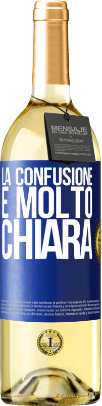 29,95 € Spedizione Gratuita | Vino bianco Edizione WHITE La confusione è molto chiara Etichetta Blu. Etichetta personalizzabile Vino giovane Raccogliere 2025 Verdejo