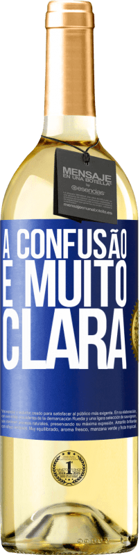 29,95 € Envio grátis | Vinho branco Edição WHITE A confusão é muito clara Etiqueta Azul. Etiqueta personalizável Vinho jovem Colheita 2024 Verdejo