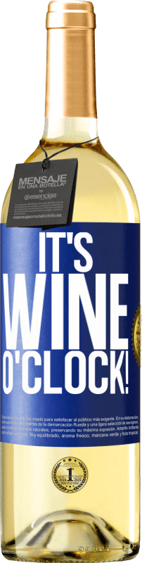 29,95 € Spedizione Gratuita | Vino bianco Edizione WHITE It's wine o'clock! Etichetta Blu. Etichetta personalizzabile Vino giovane Raccogliere 2023 Verdejo