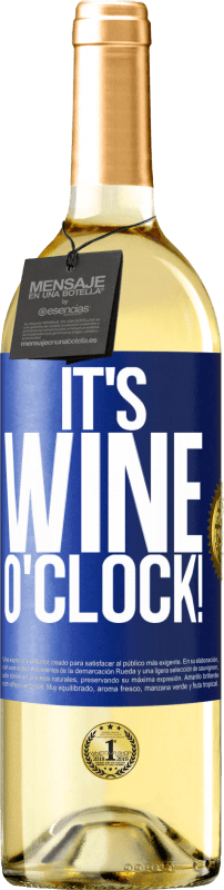 29,95 € Spedizione Gratuita | Vino bianco Edizione WHITE It's wine o'clock! Etichetta Blu. Etichetta personalizzabile Vino giovane Raccogliere 2024 Verdejo