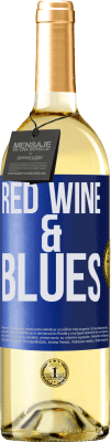 29,95 € Envío gratis | Vino Blanco Edición WHITE Red wine & Blues Etiqueta Azul. Etiqueta personalizable Vino joven Cosecha 2025 Verdejo