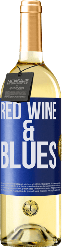 29,95 € Envío gratis | Vino Blanco Edición WHITE Red wine & Blues Etiqueta Azul. Etiqueta personalizable Vino joven Cosecha 2023 Verdejo