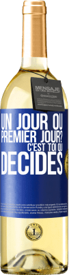 29,95 € Envoi gratuit | Vin blanc Édition WHITE Un jour ou premier jour? C'est toi qui décides Étiquette Bleue. Étiquette personnalisable Vin jeune Récolte 2023 Verdejo