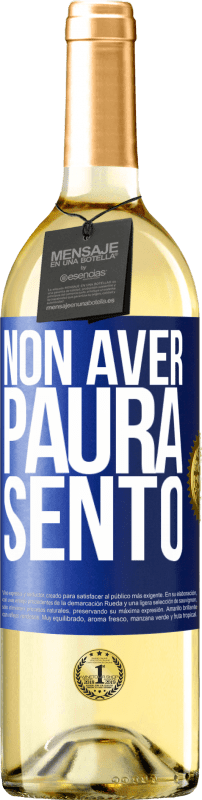 29,95 € Spedizione Gratuita | Vino bianco Edizione WHITE Non aver paura Sento Etichetta Blu. Etichetta personalizzabile Vino giovane Raccogliere 2024 Verdejo