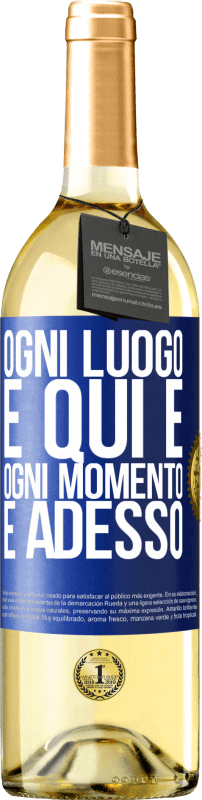 29,95 € Spedizione Gratuita | Vino bianco Edizione WHITE Ogni luogo è qui e ogni momento è adesso Etichetta Blu. Etichetta personalizzabile Vino giovane Raccogliere 2024 Verdejo