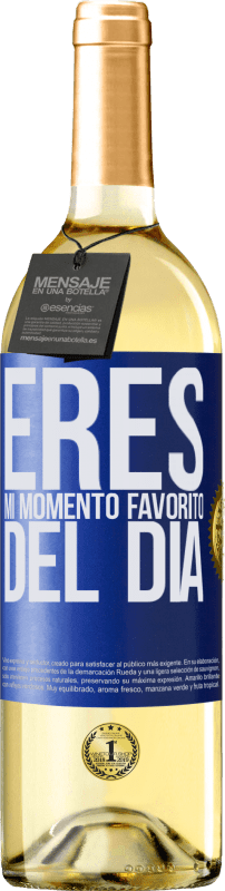 29,95 € Envío gratis | Vino Blanco Edición WHITE Eres mi momento favorito del día Etiqueta Azul. Etiqueta personalizable Vino joven Cosecha 2024 Verdejo