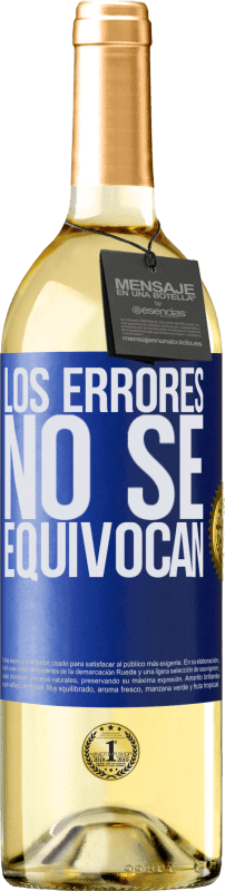 29,95 € Envío gratis | Vino Blanco Edición WHITE Los errores no se equivocan Etiqueta Azul. Etiqueta personalizable Vino joven Cosecha 2024 Verdejo