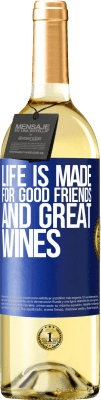 29,95 € 免费送货 | 白葡萄酒 WHITE版 人生是为了好朋友和美酒 蓝色标签. 可自定义的标签 青年酒 收成 2023 Verdejo