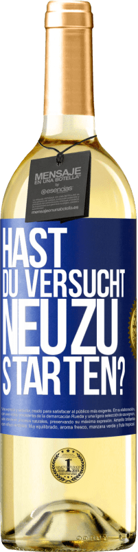 29,95 € Kostenloser Versand | Weißwein WHITE Ausgabe Hast du versucht, neu zu starten? Blaue Markierung. Anpassbares Etikett Junger Wein Ernte 2023 Verdejo