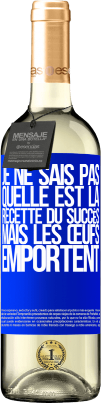 29,95 € Envoi gratuit | Vin blanc Édition WHITE Je ne sais pas quelle est la recette du succès. Mais les œufs emportent Étiquette Bleue. Étiquette personnalisable Vin jeune Récolte 2024 Verdejo