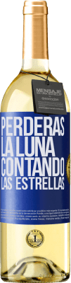 29,95 € Envío gratis | Vino Blanco Edición WHITE Perderás la luna contando las estrellas Etiqueta Azul. Etiqueta personalizable Vino joven Cosecha 2023 Verdejo