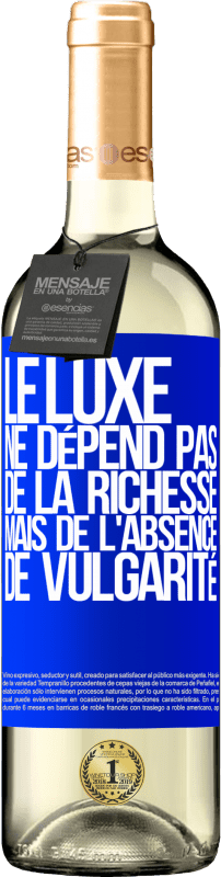 29,95 € Envoi gratuit | Vin blanc Édition WHITE Le luxe ne dépend pas de la richesse, mais de l'absence de vulgarité Étiquette Bleue. Étiquette personnalisable Vin jeune Récolte 2024 Verdejo