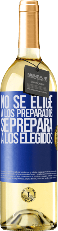 29,95 € Envío gratis | Vino Blanco Edición WHITE No se elige a los preparados, se prepara a los elegidos Etiqueta Azul. Etiqueta personalizable Vino joven Cosecha 2024 Verdejo