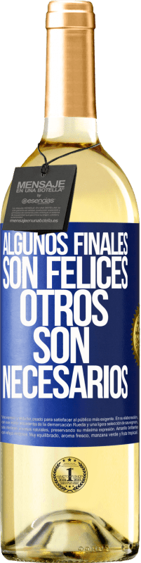 29,95 € Envío gratis | Vino Blanco Edición WHITE Algunos finales son felices. Otros son necesarios Etiqueta Azul. Etiqueta personalizable Vino joven Cosecha 2024 Verdejo