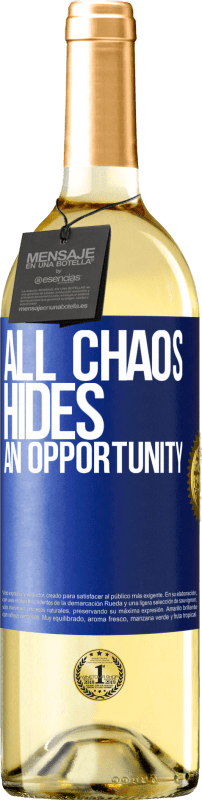 29,95 € Free Shipping | White Wine WHITE Edition All chaos hides an opportunity Blue Label. Customizable label Young wine Harvest 2023 Verdejo