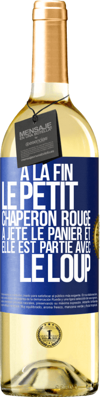 29,95 € Envoi gratuit | Vin blanc Édition WHITE À la fin le petit chaperon rouge a jeté le panier et elle est partie avec le loup Étiquette Bleue. Étiquette personnalisable Vin jeune Récolte 2024 Verdejo