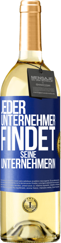 29,95 € Kostenloser Versand | Weißwein WHITE Ausgabe Jeder Unternehmer findet seine Unternehmerin Blaue Markierung. Anpassbares Etikett Junger Wein Ernte 2024 Verdejo