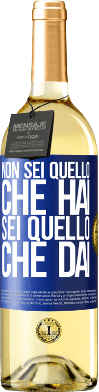 29,95 € Spedizione Gratuita | Vino bianco Edizione WHITE Non sei quello che hai. Sei quello che dai Etichetta Blu. Etichetta personalizzabile Vino giovane Raccogliere 2024 Verdejo