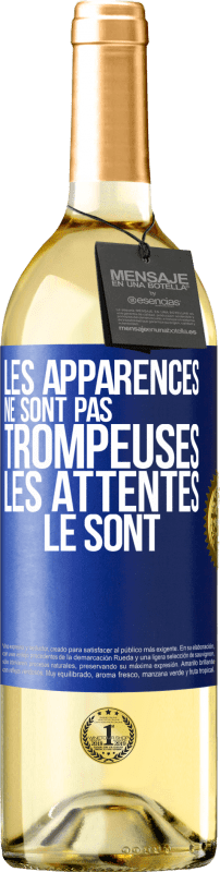 29,95 € Envoi gratuit | Vin blanc Édition WHITE Les apparences ne sont pas trompeuses. Les attentes le sont Étiquette Bleue. Étiquette personnalisable Vin jeune Récolte 2024 Verdejo