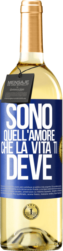 29,95 € Spedizione Gratuita | Vino bianco Edizione WHITE Sono quell'amore che la vita ti deve Etichetta Blu. Etichetta personalizzabile Vino giovane Raccogliere 2024 Verdejo