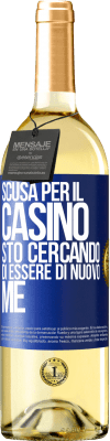 29,95 € Spedizione Gratuita | Vino bianco Edizione WHITE Scusa per il casino, sto cercando di essere di nuovo me Etichetta Blu. Etichetta personalizzabile Vino giovane Raccogliere 2024 Verdejo